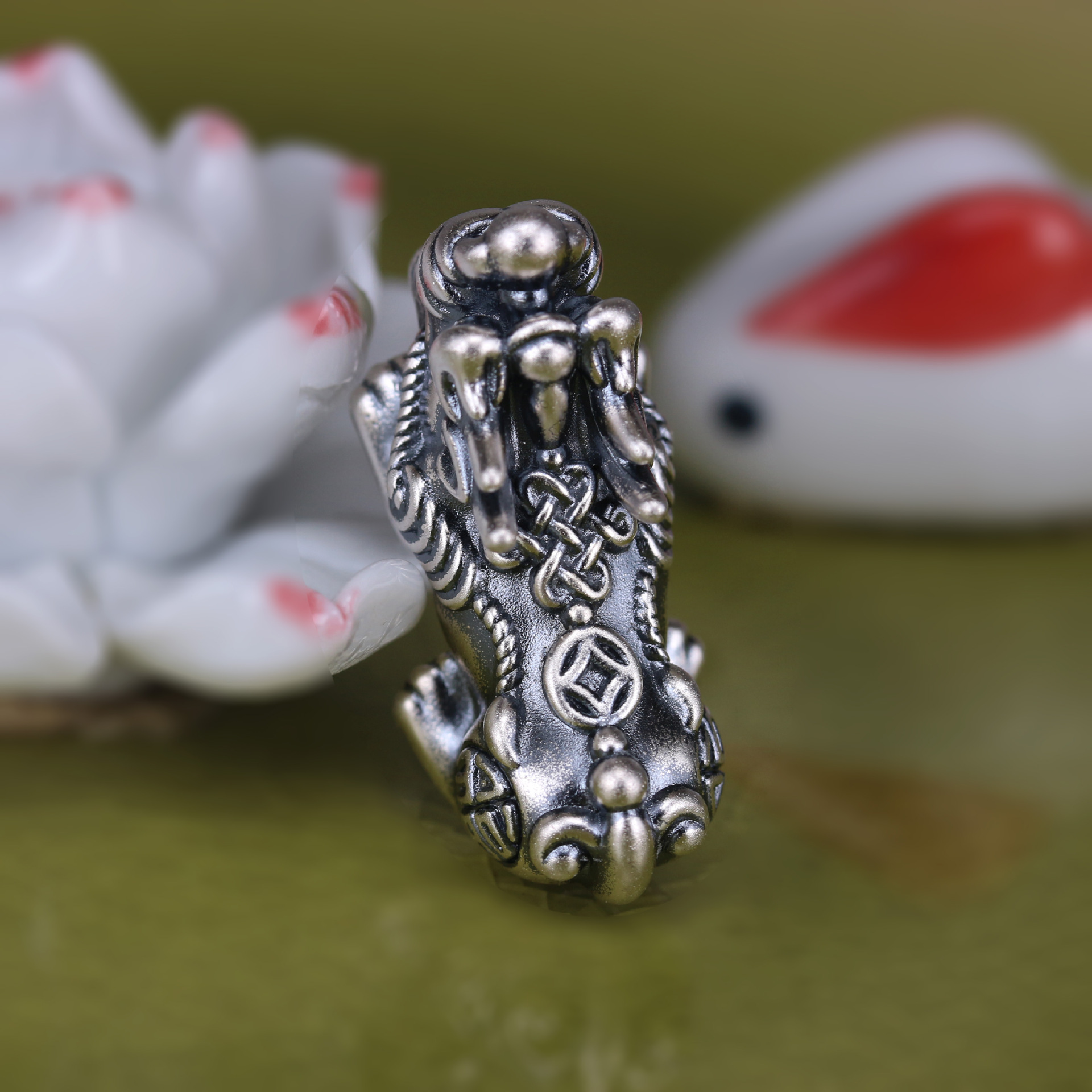 999足银泰银效果貔貅3d硬银如意开运貔貅手链项链银饰配件隔-阿里巴巴