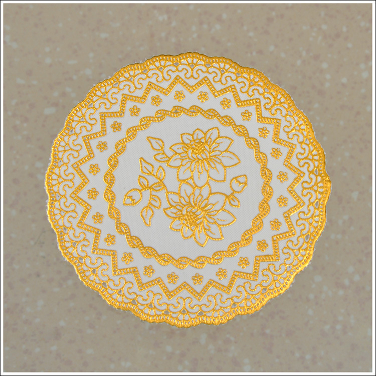 陶瓷垫 礼品垫16cmPVC烫金圆形隔热垫酒店KTV烟灰缸垫茶杯垫子