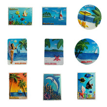 Maldives马尔代夫旅游纪念礼品海景立体树脂冰箱磁性贴家居装饰