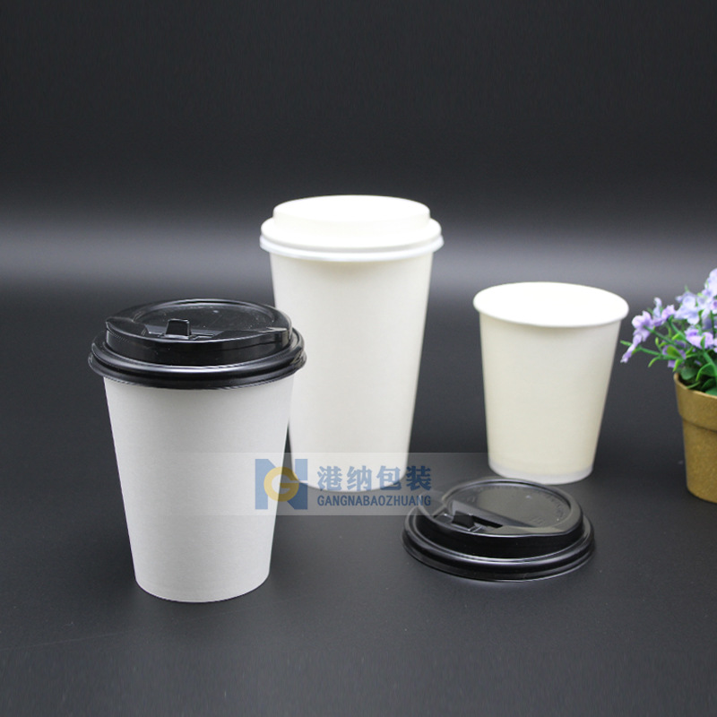 Spot Disposable Paper Cup Pure White Thicken Office Coffee Commercial Hot Drink Soybean Milk Milky Tea Cup Wholesale Custom