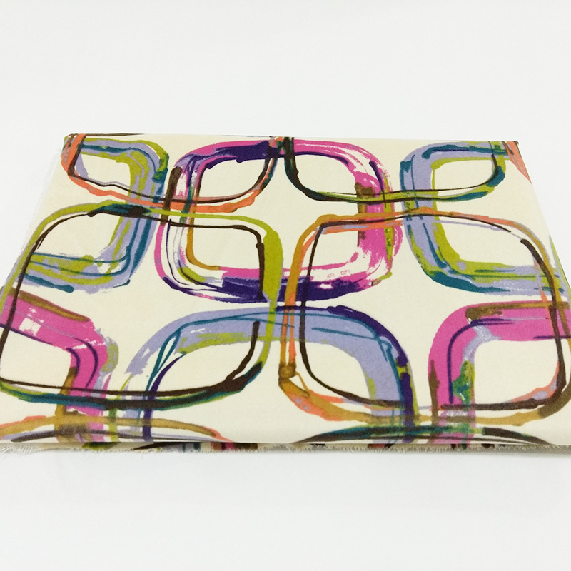 现货供应 静电植绒布 三防 易去污印花植绒布沙发面料 装饰布