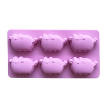 6连猫立体猫硅胶注心巧克力模 DIY蛋糕模 手工精油皂卡通烘焙模具