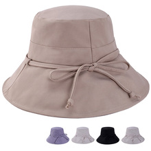 春夏季帽子女 韩版时尚纯色休闲渔夫帽可折叠时装帽布帽遮阳凉帽