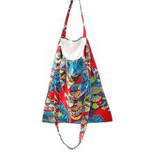 彩色花树中国风可转换帆布手提袋时尚环保购物袋收纳袋拎包