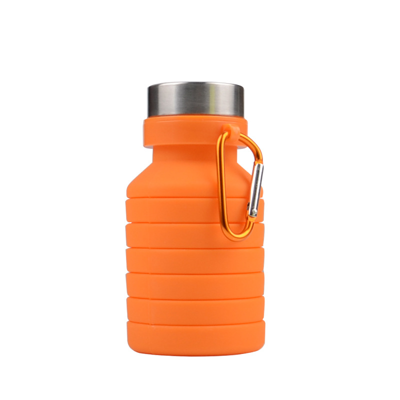 Factory in Stock 550ml Creative Silicone Folding Kettle Running Fitness Portable Water Cup Outdoor Sports Cup