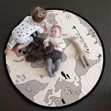 Ins冒险世界.地图游戏垫宝宝爬行垫帆布地球游戏地毯儿童房装饰垫