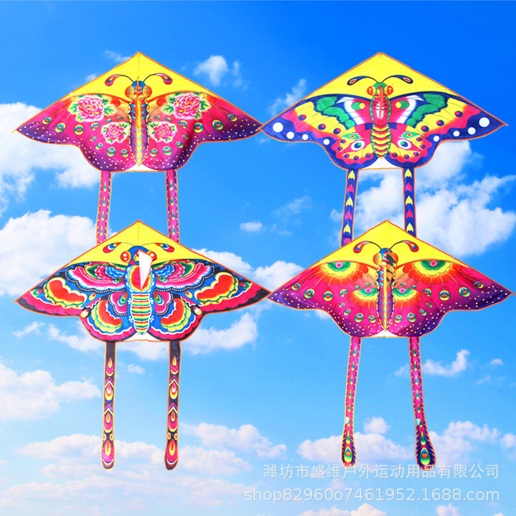Weifang Kite Wholesale 1.6 M Bright Cloth Butterfly Adult Children Medium Triangle Kite Easy Flying Manufacturer
