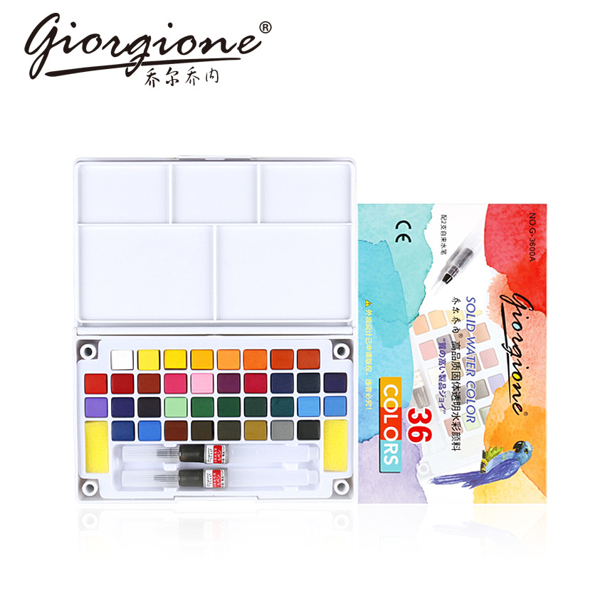 Factory Direct Sales 36 Colors Multiple High Quality Solid Watercolor Paint Set Art Supplies Fountain Pen