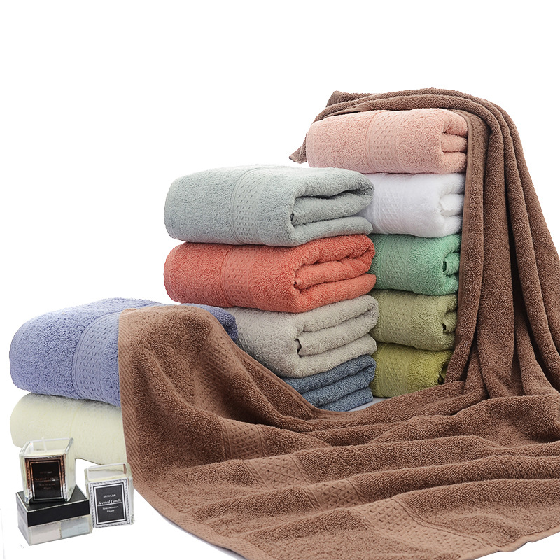 Advanced Cotton Bath Towel Foreign Trade Plain Color Broken Thick Soft Adult Hotel White Towel One Piece Dropshipping Wholesale Direct Sales