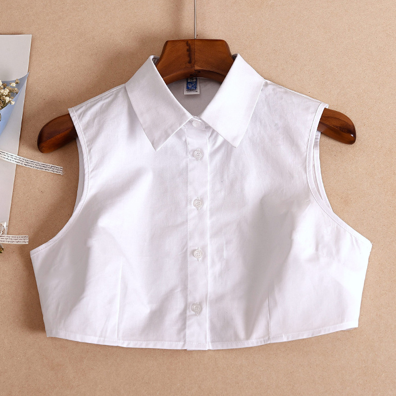 新款职业白黑色百搭假领子女装饰领秋冬纯棉衬衣领女