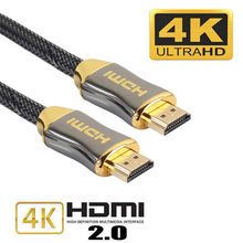 现货亚马逊 支持4K 2.0版 镀金头1-10米锌合金带编织网HDMI