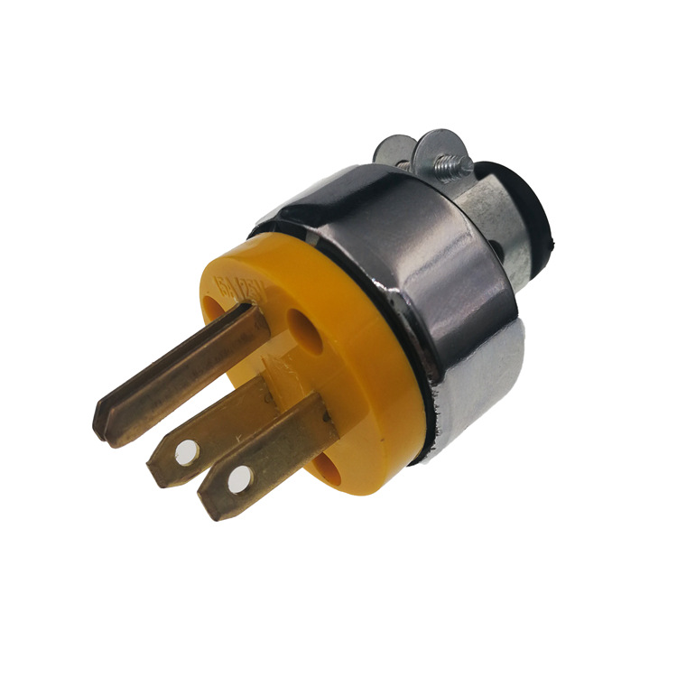 橡胶防爆抗摔接线单相 公母哥伦比亚电源插头 美式三级装配式