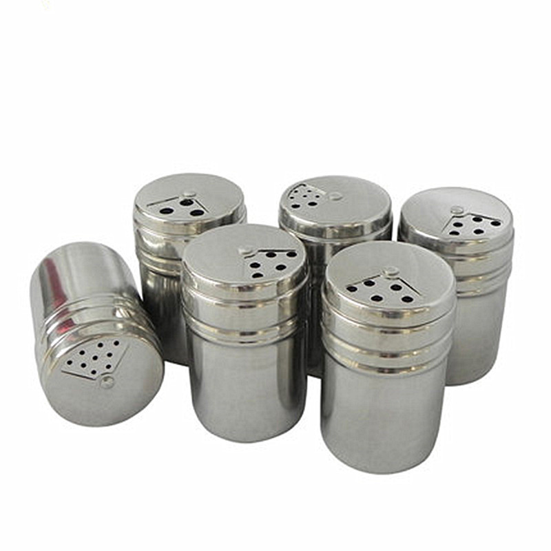 410/304 Stainless Steel Seasoning Box Seasoning Containers Toothpick Holder Powder Barrel Pepper Shaker Shaker Outdoor Barbecue Supplies