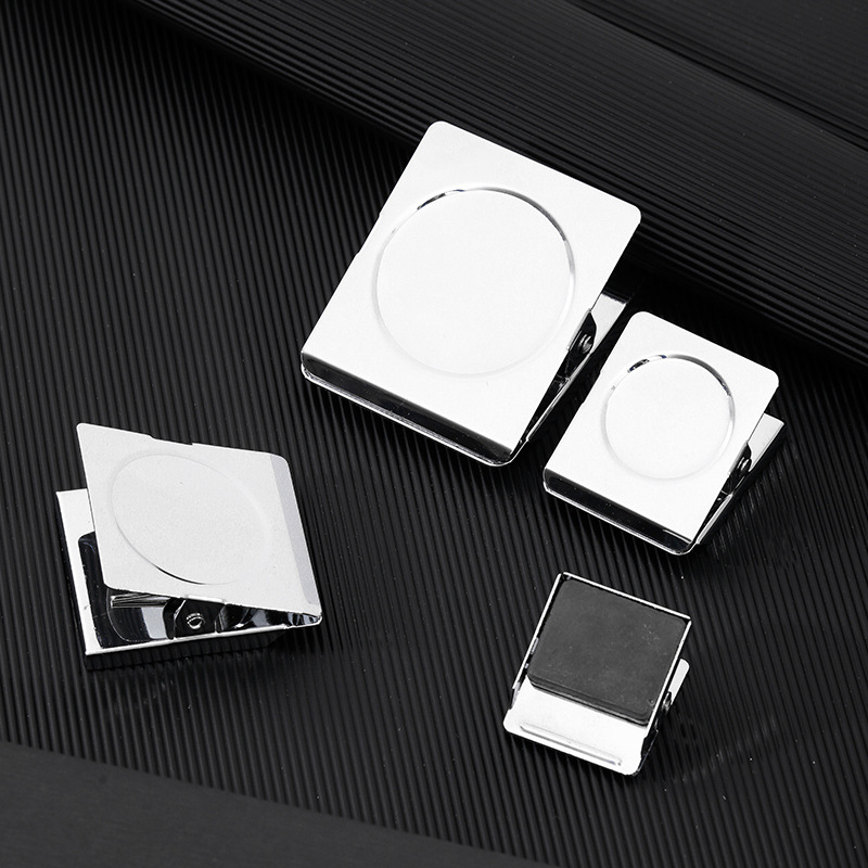 现货供应金属方形磁铁夹30mm 强力磁性夹子 4种尺寸黑色白色彩色