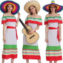 成人儿童亲子披风斗篷墨西哥表演出服装万圣节扮彩色民族风情帽子