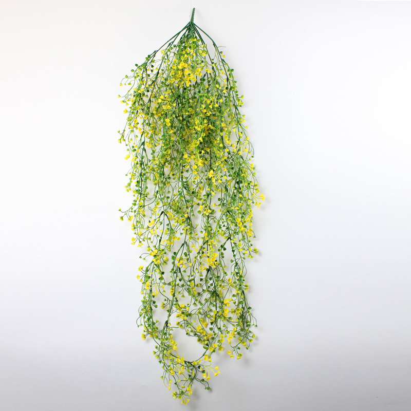 Spot Forsythia Wall Hanging Simulation Plant Wall Decorative Basket Orchid Rattan Plastic Fake Flower and Greenery