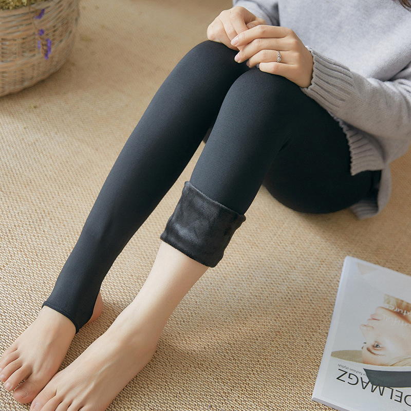 Light Leg Autumn and Winter Artifact Skin Color Fleece-Lined One-Piece Pants Slimming Women's Pantyhose Outer Wear Layered Thickened Warm Leggings