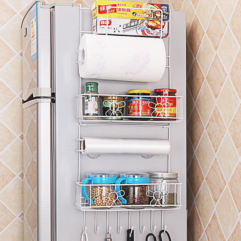 一件代发 韩式厨房用品冰箱架置物架 保鲜膜纸巾冰箱侧壁收纳挂架