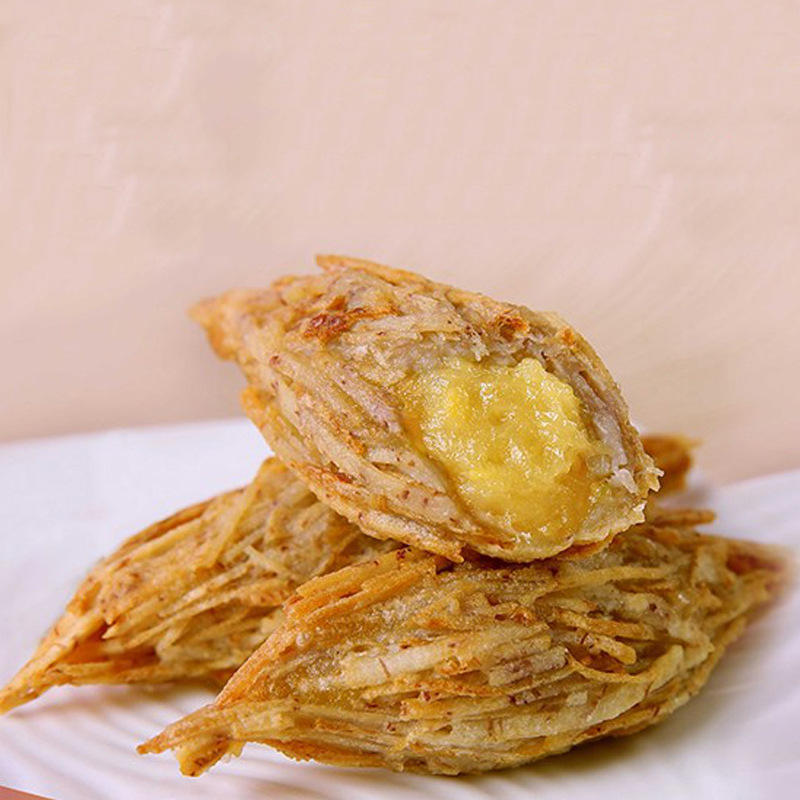 速冻金锥榴莲酥芋丝榴莲酥冷冻点心油炸餐饮小吃25g*10个*20包/件