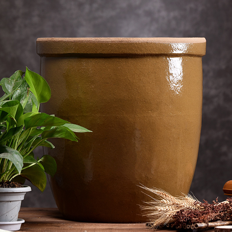 四川陶瓷大口径水缸厂家供应土陶泡菜坛酿酒缸醋缸100斤500斤批发