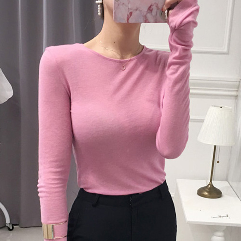 One Piece Dropshipping South Korea Dongdaemun Sexy Soft and Slightly Transparent Temptation Slim Fit Slimming round Neck Bottoming Shirt T-shirt Top Women Clothes