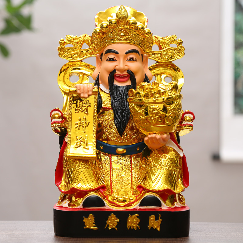Factory Wholesale Household Red Clothes God of Wealth Wealth God of Wealth Home Worship Shop Opening God of Wealth Decoration Buddha Statue
