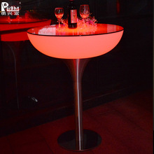 户外LED发光圆形桌子创意五金KTV酒吧高脚桌户外活动餐桌小吧台