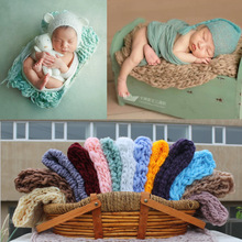 新生儿摄影道具儿童摄影毯子毛条粗线方形毯宝宝拍照背景毛毯多色