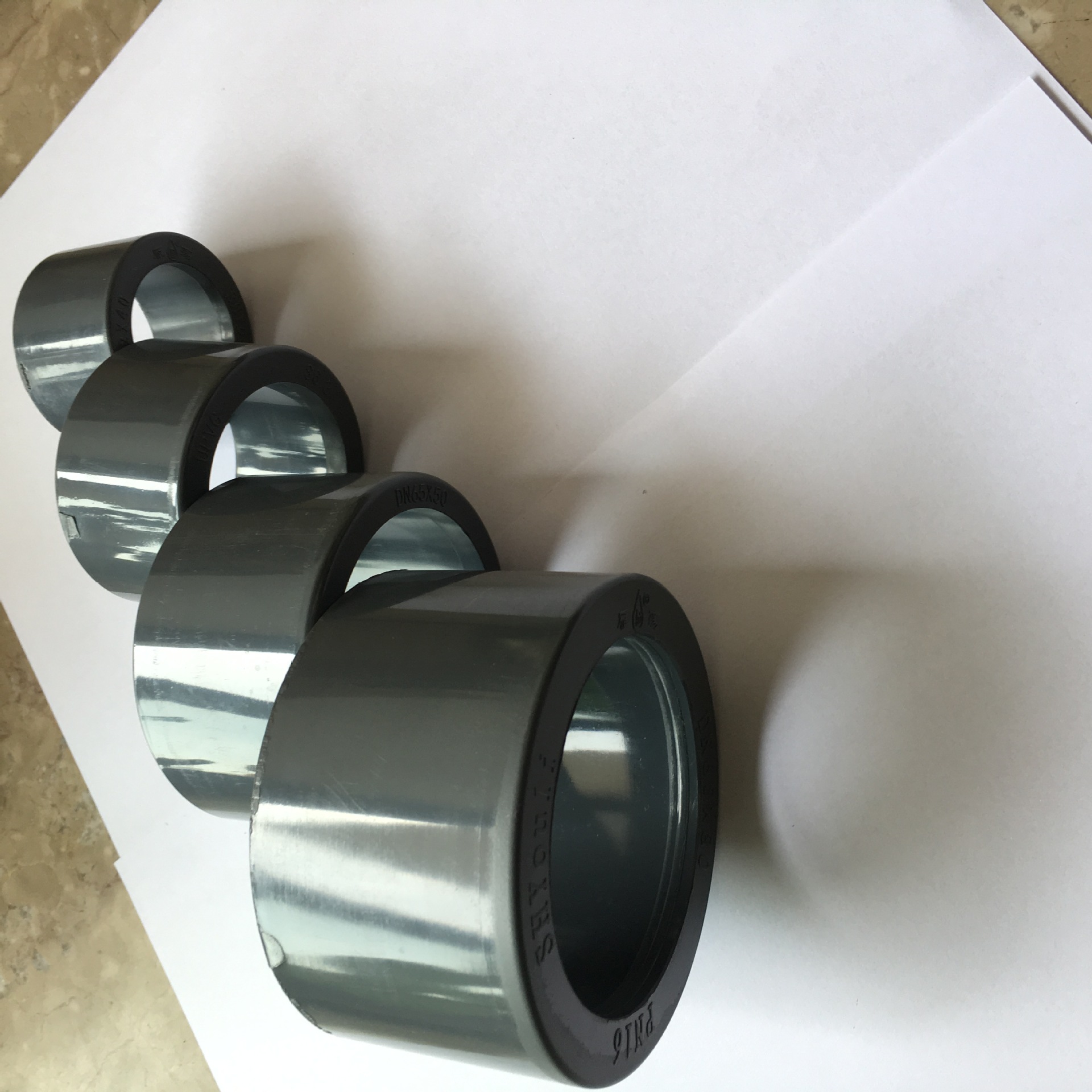 雁荡牌upvc补芯 变径 缩接 佑利灰色pvc缩接 国标 变径接头