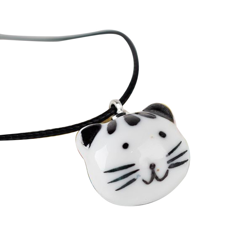 Ceramic Panda Meow Necklace Female Couple Bone Whistle Sweater Chain Long and Simple Small Jewelry Wholesale Stall Product Hot