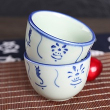 陶瓷茶杯 中式陶瓷茶具 家用复古陶瓷茶杯 酒店茶楼青瓷早茶杯
