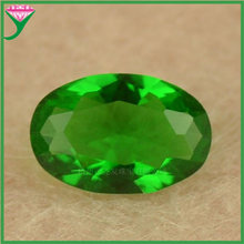 库存或定 制黄绿色祖母绿玻璃人工界面裸石 绿色玻璃蛋形合成宝石