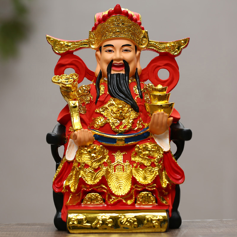 Factory Wholesale Household Red Clothes God of Wealth Wealth God of Wealth Home Worship Shop Opening God of Wealth Decoration Buddha Statue