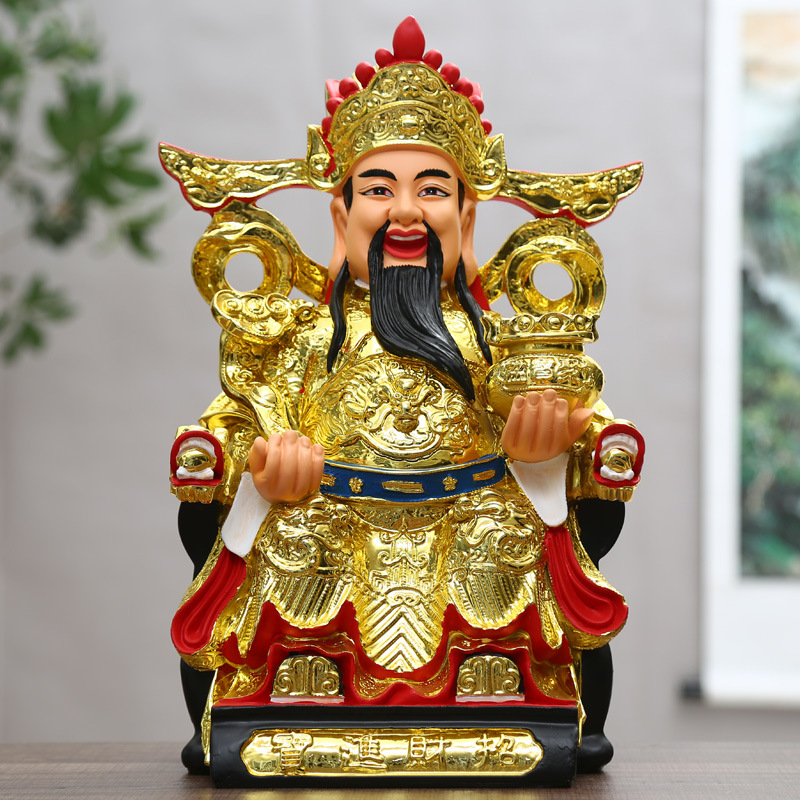 Factory Wholesale Household Red Clothes God of Wealth Wealth God of Wealth Home Worship Shop Opening God of Wealth Decoration Buddha Statue