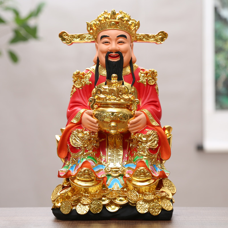 Factory Wholesale Household Red Clothes God of Wealth Wealth God of Wealth Home Worship Shop Opening God of Wealth Decoration Buddha Statue