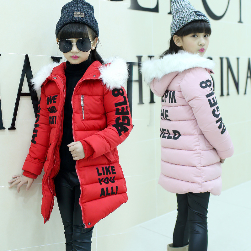 爆款韩版中长款女童棉衣外套冬儿童棉服宝宝棉袄外贸童装一件代发
