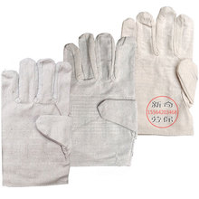 6线12线24线白甲布短款帆布手套 多款可选透气耐磨劳保电焊工手套