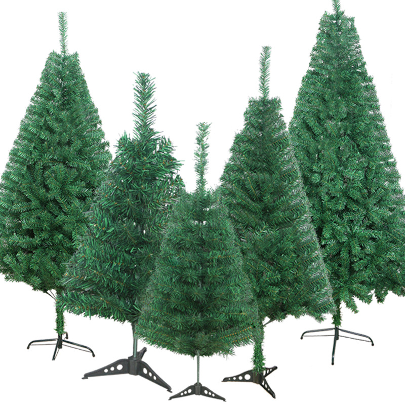 厂家pvc仿真圣诞树裸树加密1.5米1.8米绿色出口圣诞树摆件批发