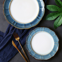 欧美客欧式西餐盘创意异形牛排盘家用菜盘大盘鸡盘子简约陶瓷餐具