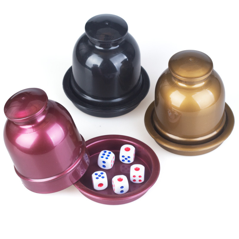 Factory in Stock Plastic Bet Dice Cup Color Cup Combination Rocker Bar KTV Two-Piece with Bottom Dice Cup Marking