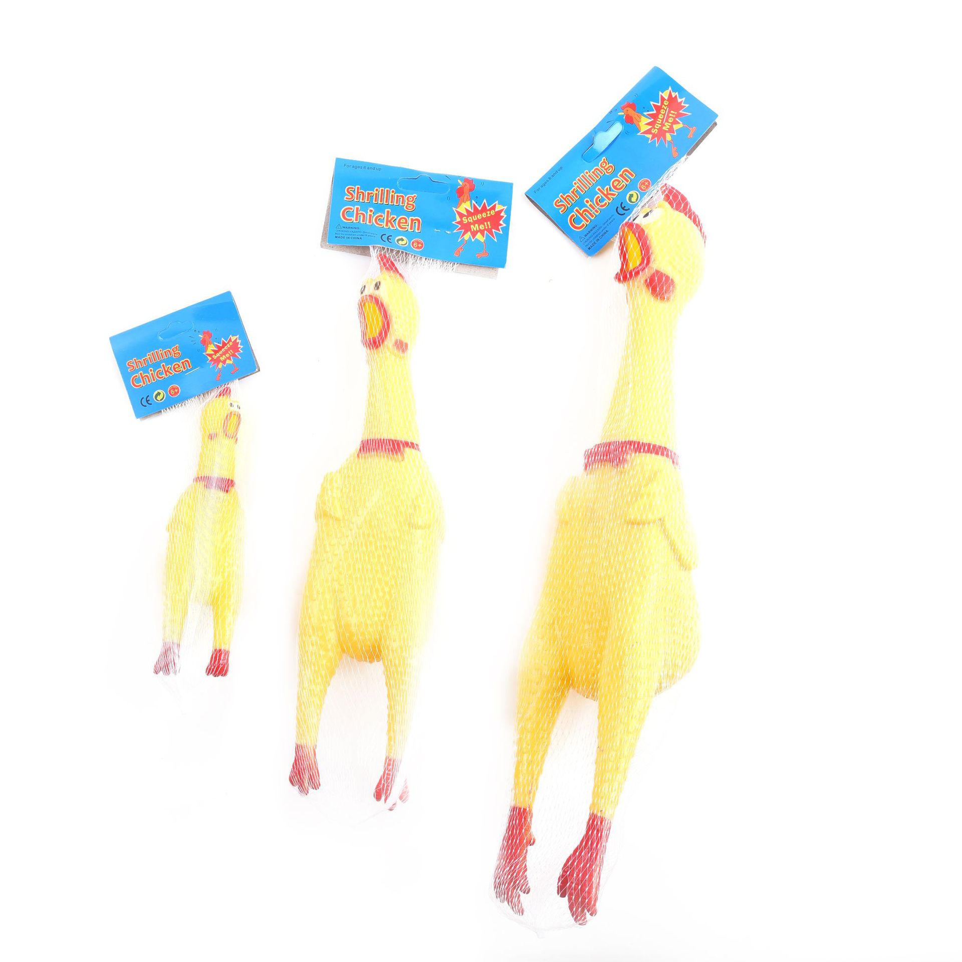 Big and Medium-Sized Small Size Funny Vinyl Screaming Chicken Creative Whole Person Trick Releasing Chicken Pet Toy Sound Screaming Chicken