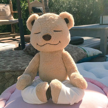 可爱ins瑜伽熊公仔毛绒玩具玩偶泰迪熊创意百变造型棕色关节小熊
