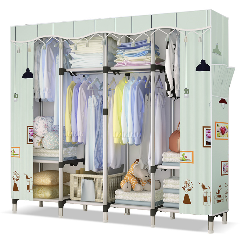 Simple Wardrobe Fabric Cloth Wardrobe Simple Modern Rental Dormitory Little Closet Economical Assembly Wardrobe Storage Cabinet