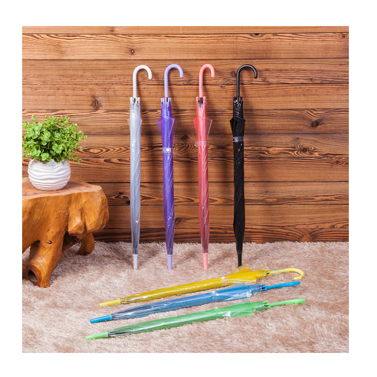 Creative Automatic Long Handle Straight Rod Transparent Umbrella Can Be Set Children Gift Umbrella Transparent Umbrella Wholesale Advertising Umbrella Logo