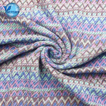 针织纬编服装面料16s全棉精梳七彩色织大提花法国法式毛圈布-阿里巴巴