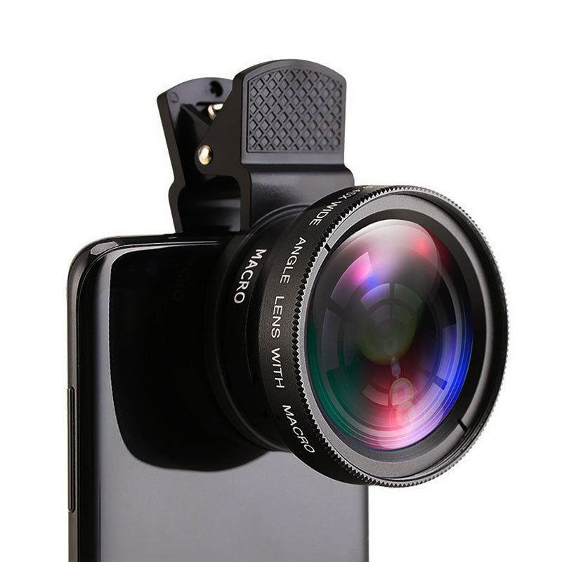 0.45x ultra wide angle + macro lens mobile phone universal universal clamp hd wide angle lens slr external camera