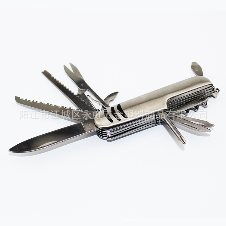 多功能不锈钢小刀11开瑞士军刀折叠刀户外便携多用工具礼品