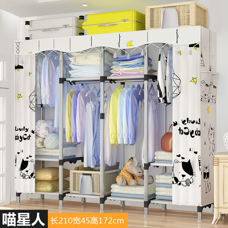 Simple Wardrobe Fabric Cloth Wardrobe Simple Modern Rental Dormitory Little Closet Economical Assembly Wardrobe Storage Cabinet