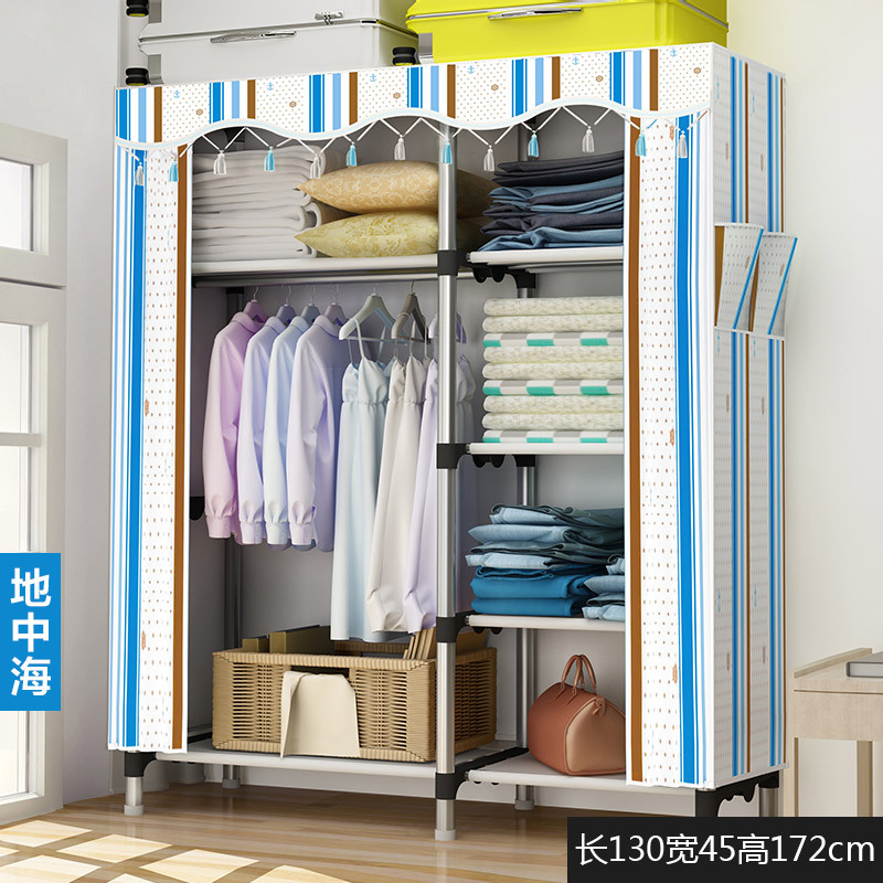 Simple Wardrobe Fabric Cloth Wardrobe Simple Modern Rental Dormitory Little Closet Economical Assembly Wardrobe Storage Cabinet