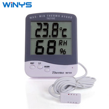 WINYS厂家直销TA218C室内电子温湿度计记忆家用温度计带1.5米探头